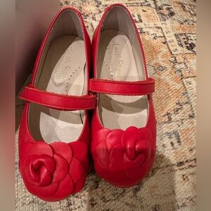 Adorable Red Floral Kids Dress Shoes